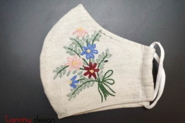 Hand embroidered mask